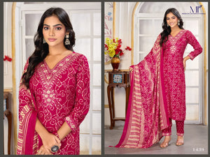 Moksh Gori D No 1439 Rayon Kurti Pant Dupatta Set - Amrah Wholesale
