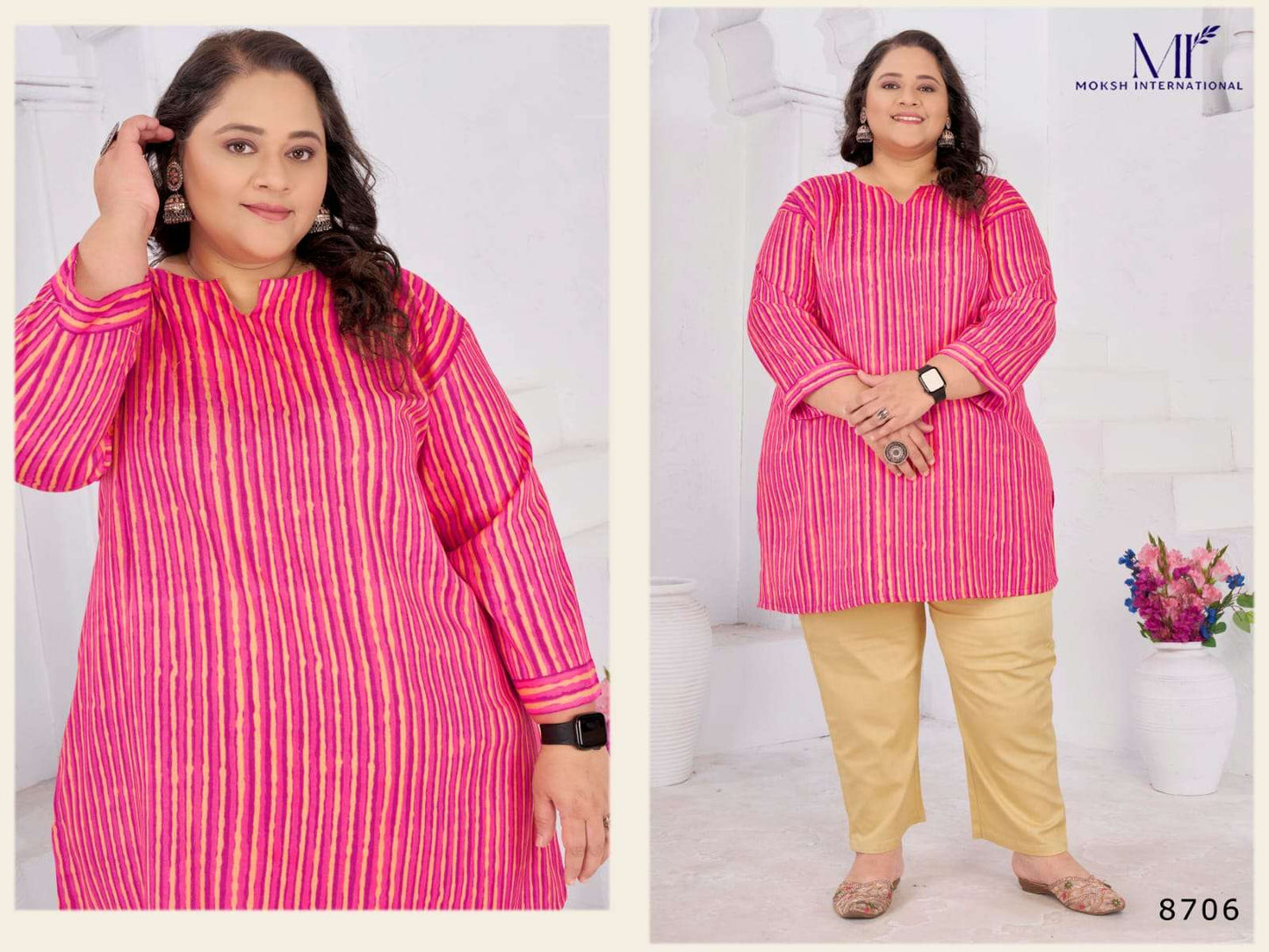 Moksh International Big Size Subh Vol-1 Rayon Printed Kurti