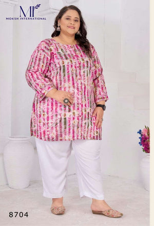 Moksh International Big Size Subh Vol-1 Rayon Printed Kurti