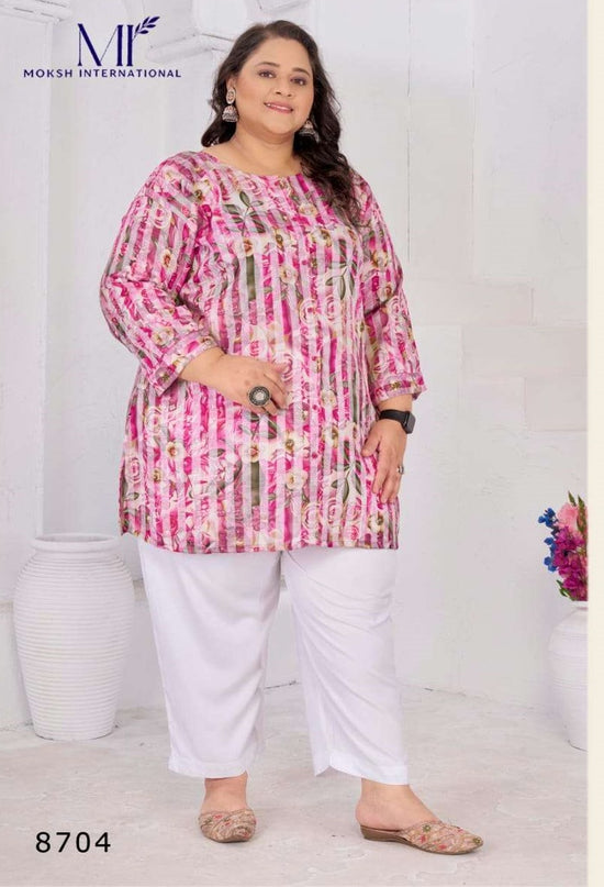Moksh International Big Size Subh Vol-1 Rayon Printed Kurti