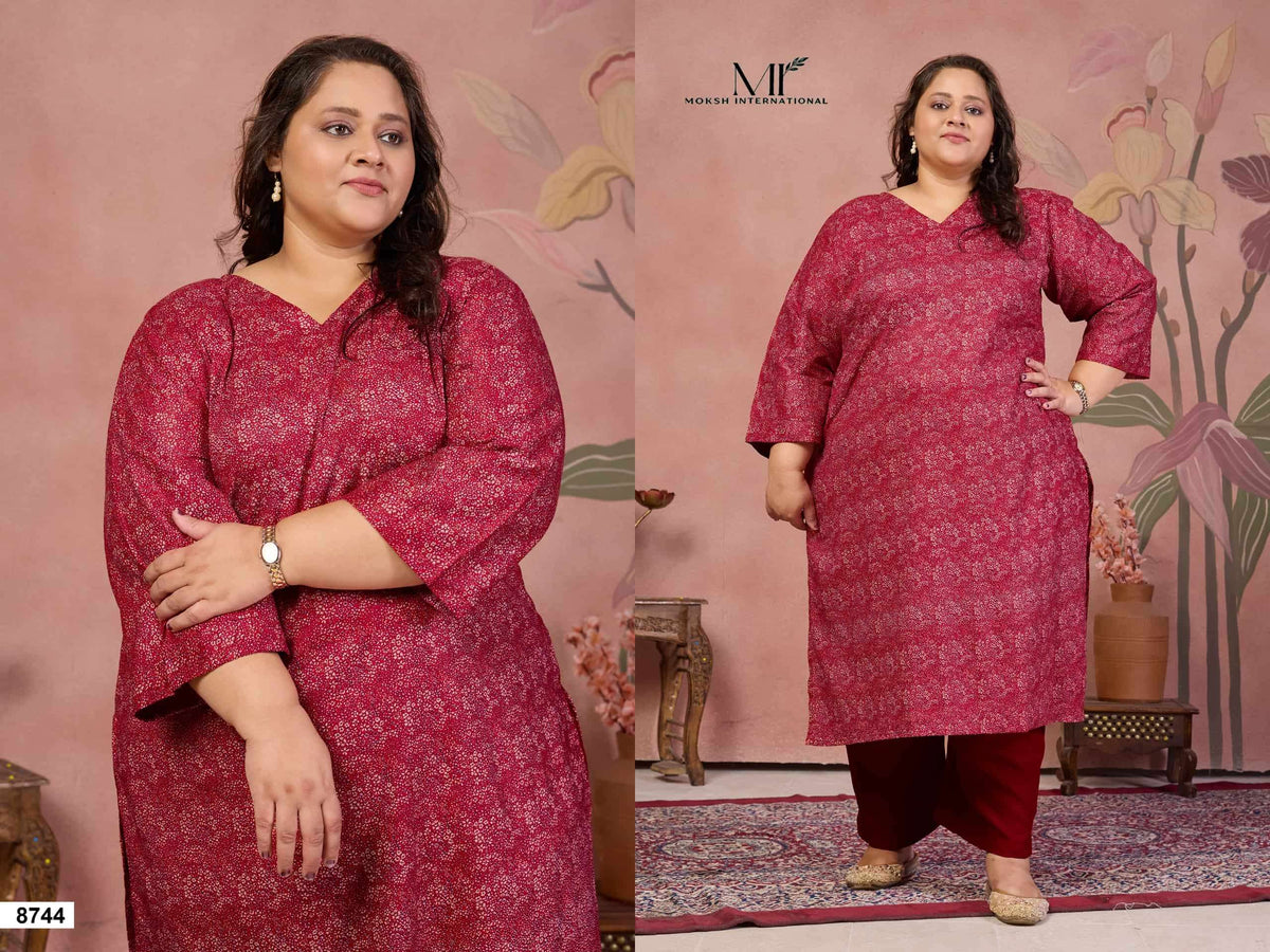 MOKSH INTERNATIONAL PLUS SIZE COTTON KHUSHI Vol-4 Cotton Readymade Kurti