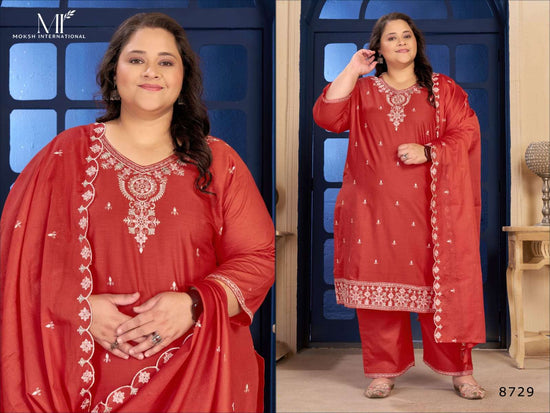 Moksh International Plus Size Pure Cotton Vol-2 Embroidered Salwar Suit Set