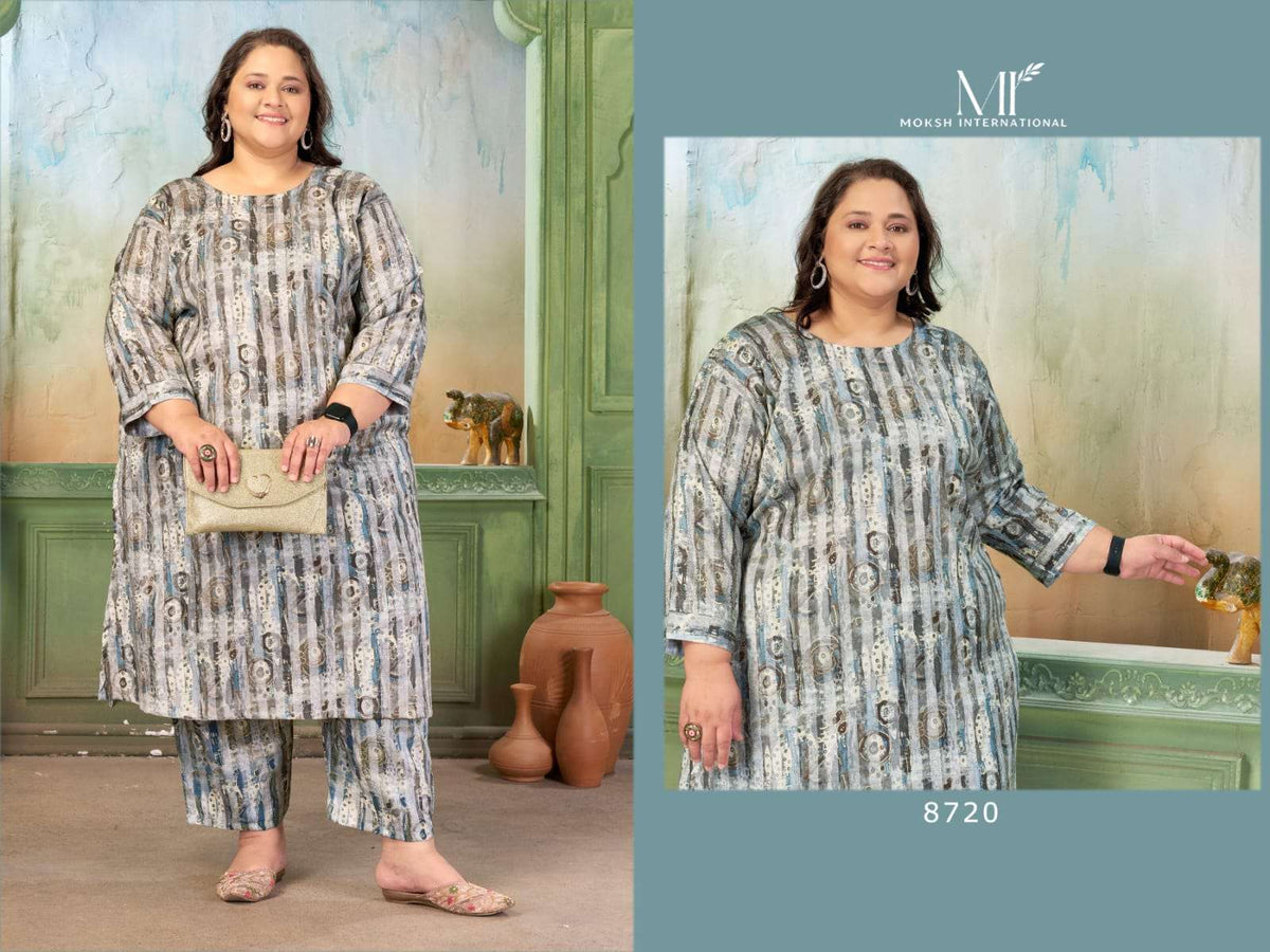 Moksh International Prisha Vol-1 Plus Size Rayon Printed Co-Ord Set - Amrah Wholesale