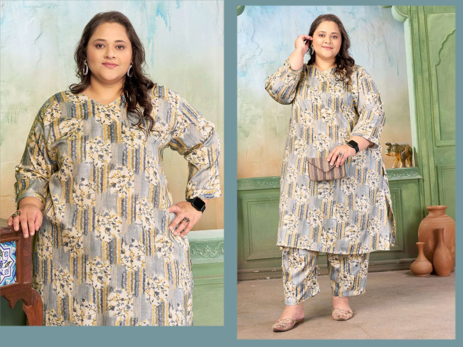 Moksh International Prisha Vol-1 Plus Size Rayon Printed Co-Ord Set