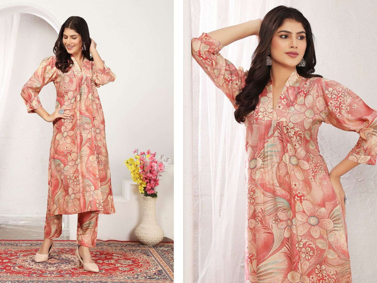Moksh International Wonder Vol 1 Rayon Chanderi Co Ord Set - Amrah Wholesale