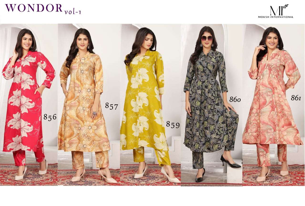 Moksh International Wonder Vol 1 Rayon Chanderi Co Ord Set - Amrah Wholesale