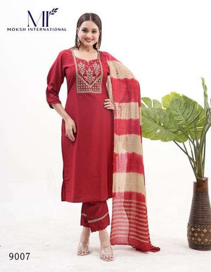 MOKSH INTERNATIONAL YARA VOL-01 Vichitra Silk Pakistani Suit Set - Amrah Wholesale