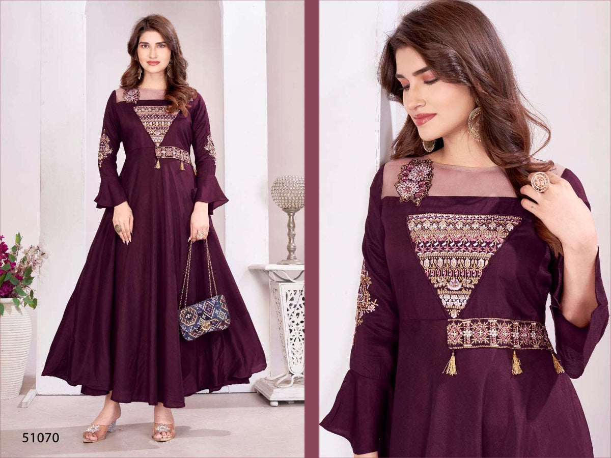 Moksh International Yashvi Vol-1 Muslin Printed Gown
