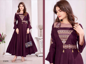 Moksh International Yashvi Vol-1 Muslin Printed Gown