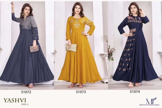 Moksh International Yashvi Vol-2 Muslin Printed Gown