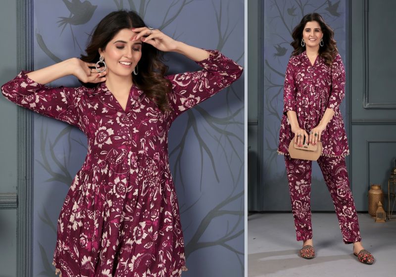 Moksh Lotus D No. 847 Premium Rayon Printed Co-Ord Set - Amrah Wholesale