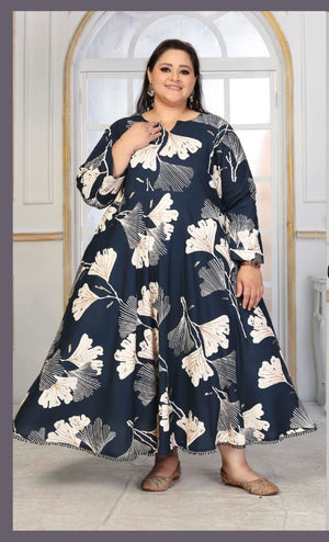 Moksh Plus Size Color D No 8659 Rayon Long Kurti