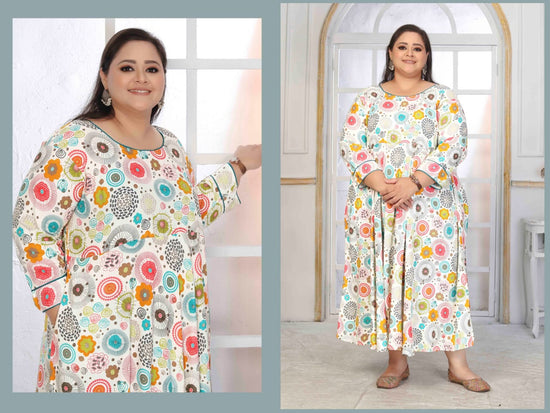 Moksh Plus Size Color D No 8660 Rayon Long Kurti