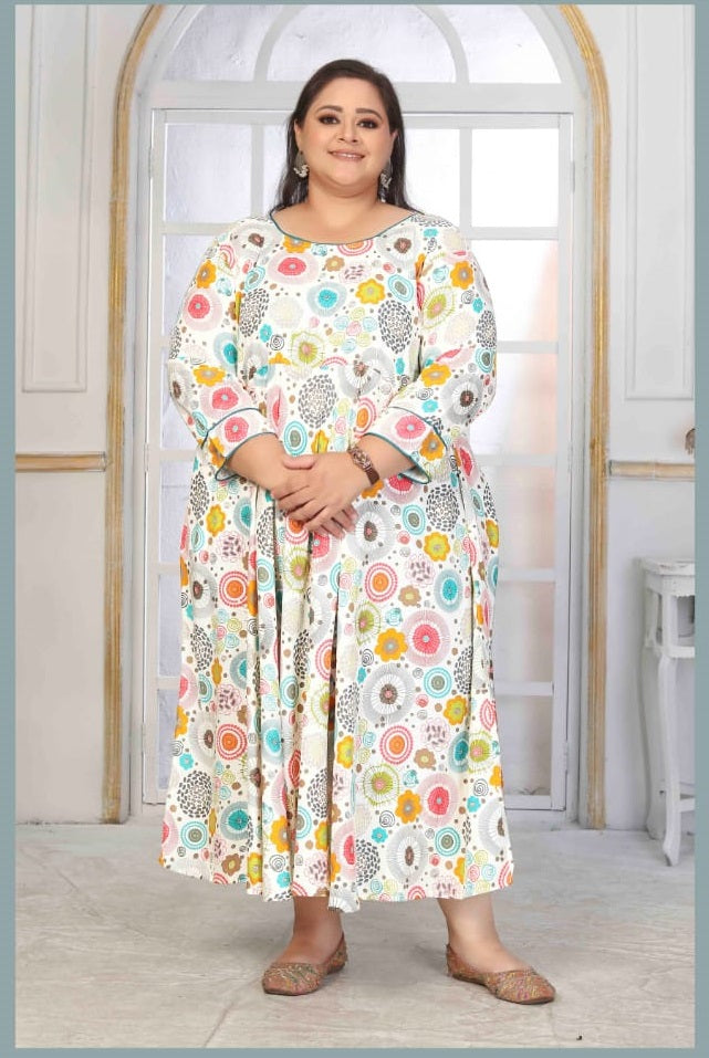 Moksh Plus Size Color D No 8660 Rayon Long Kurti