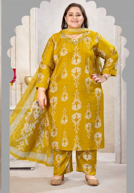 Moksh Plus Size Glory D No 8666 Viscose Kurti Pant Dupatta Set - Amrah Wholesale