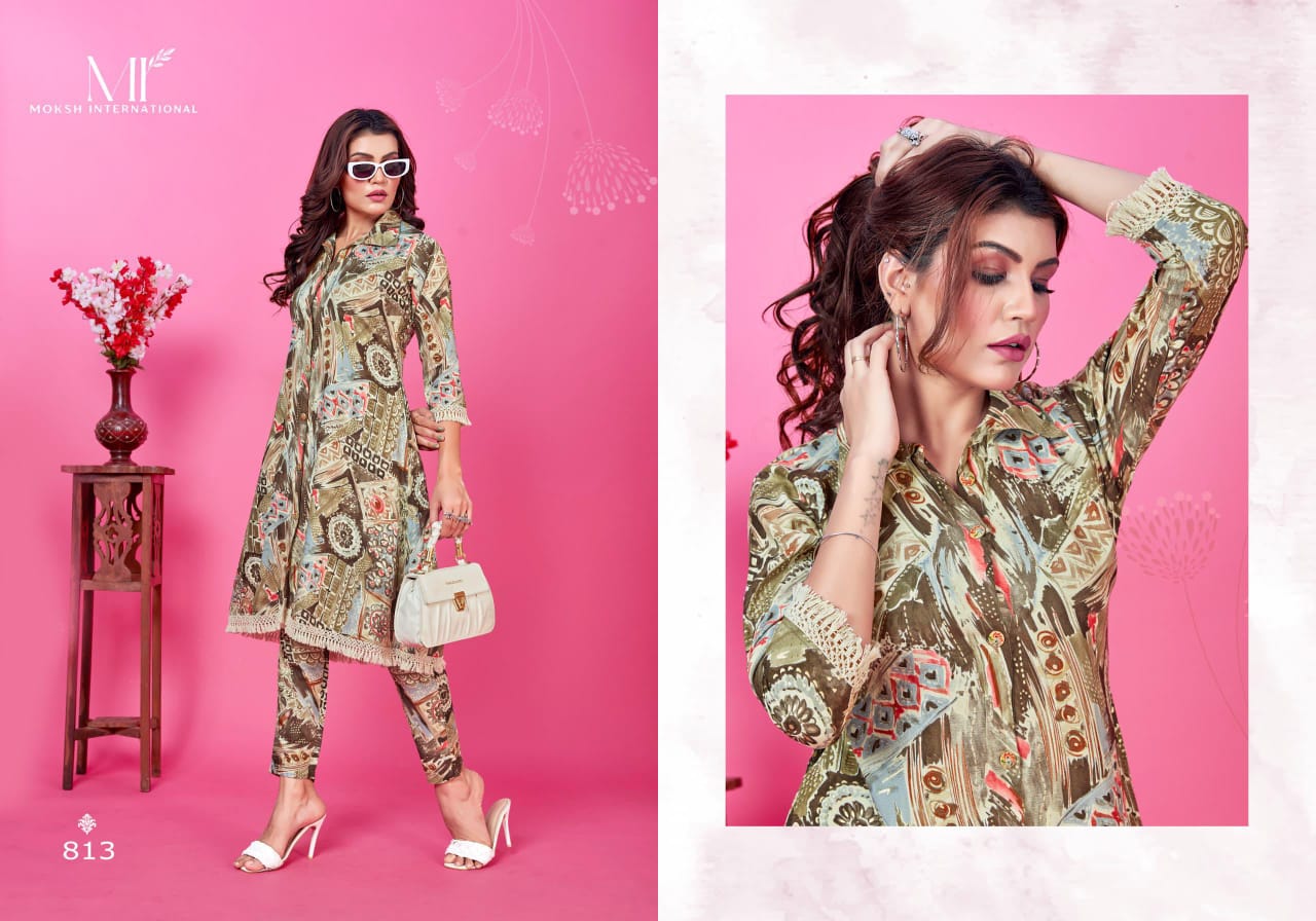 Moksh Wow D No 813 Rayon Co Ord Set