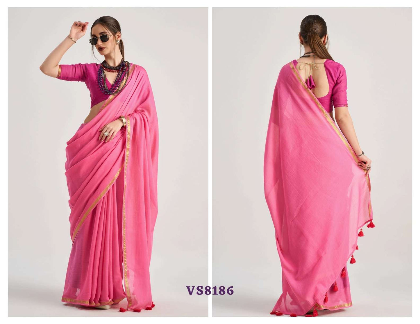 Mono.Poley Hues & Flow Viscose Mul Designer Printed Saree - Amrah Wholesale