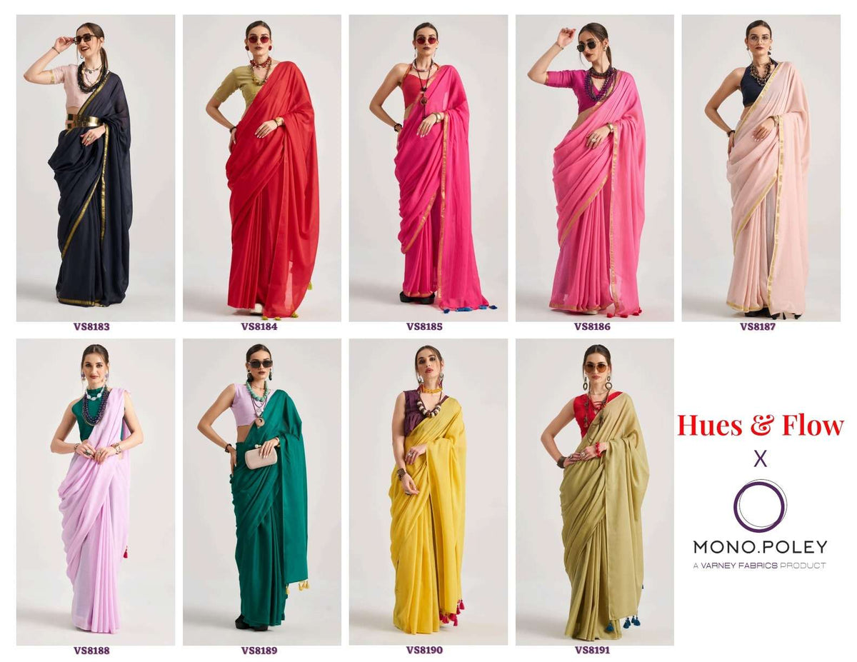 Mono.Poley Hues & Flow Viscose Mul Designer Printed Saree - Amrah Wholesale