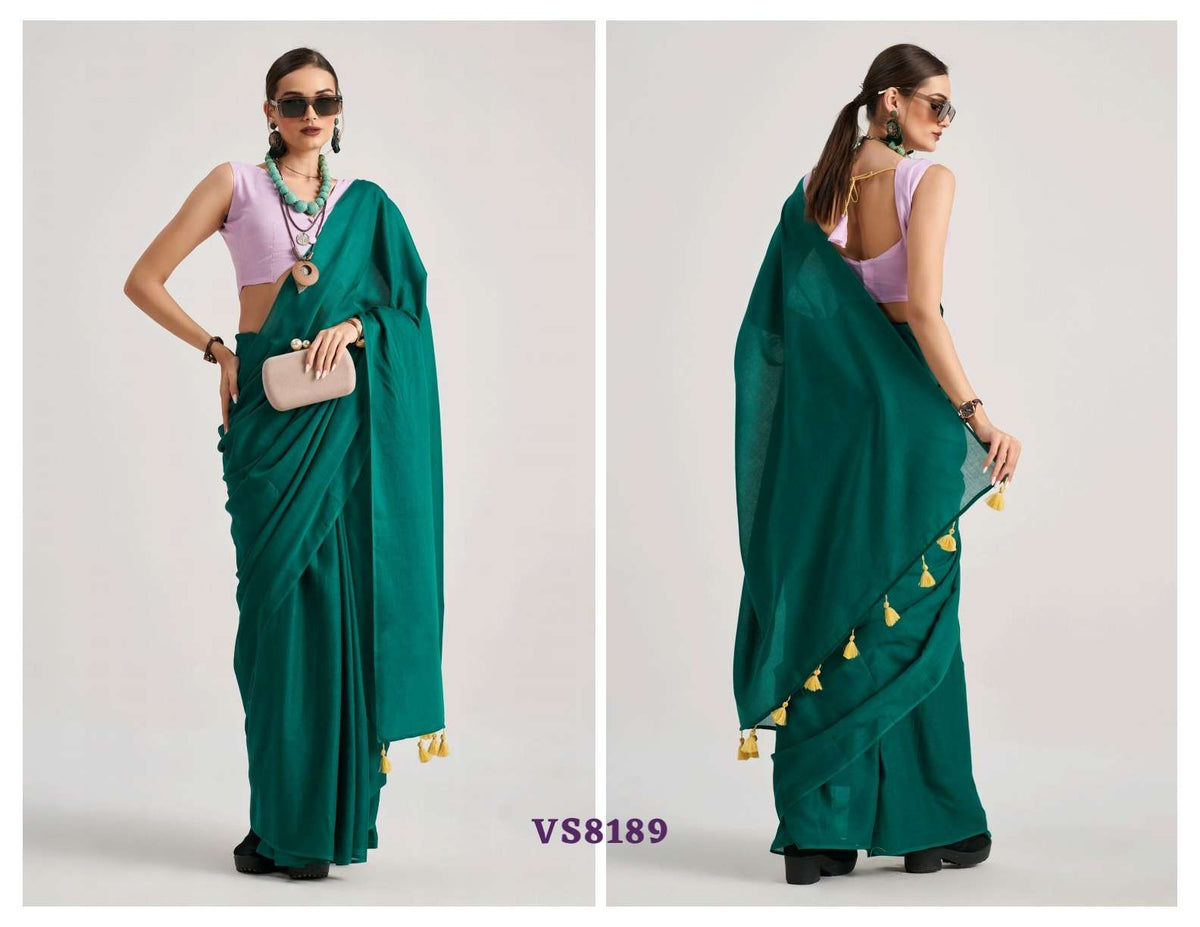 Mono.Poley Hues & Flow Viscose Mul Designer Printed Saree - Amrah Wholesale