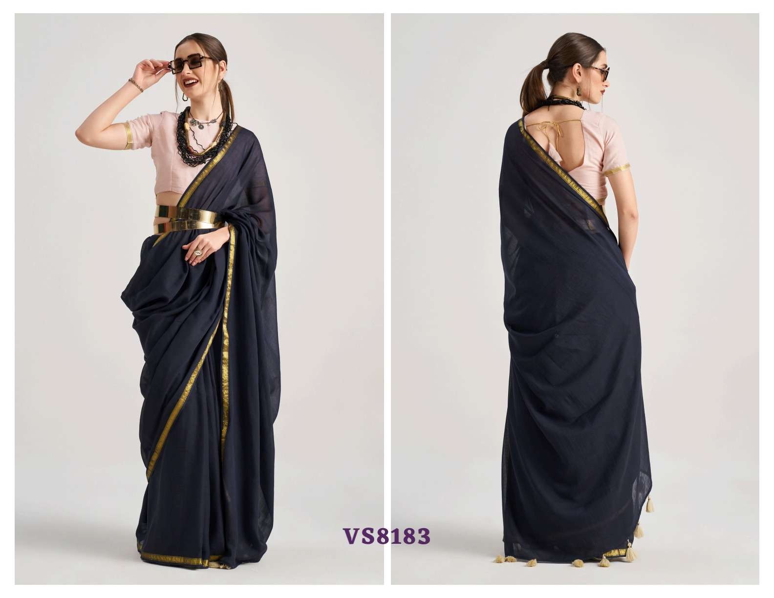 Mono.Poley Hues & Flow Viscose Mul Designer Printed Saree - Amrah Wholesale