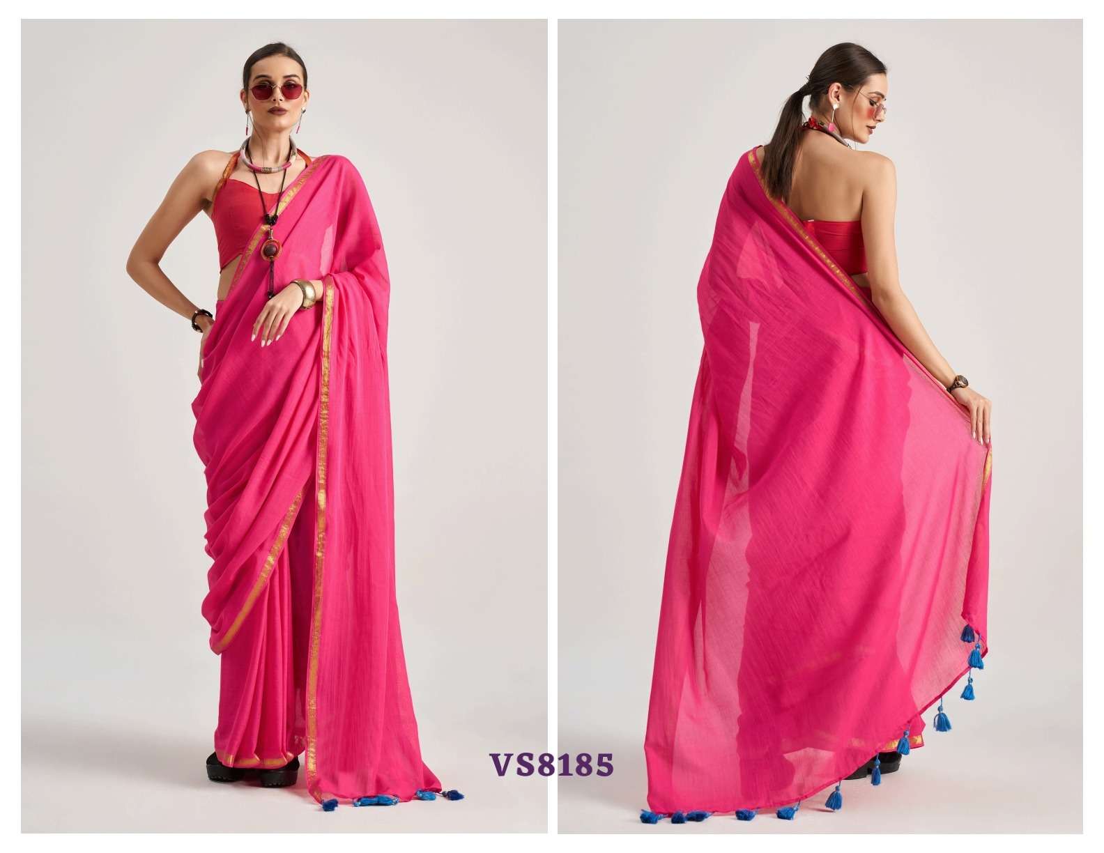 Mono.Poley Hues & Flow Viscose Mul Designer Printed Saree - Amrah Wholesale