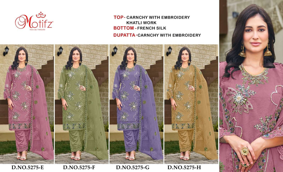 MOTIFZ 5275 Crunchy Silk Pakistani Suit - Amrah Wholesale
