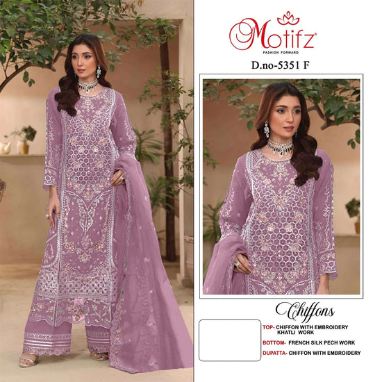MOTIFZ 5351 Chiffon Pakistani Suit