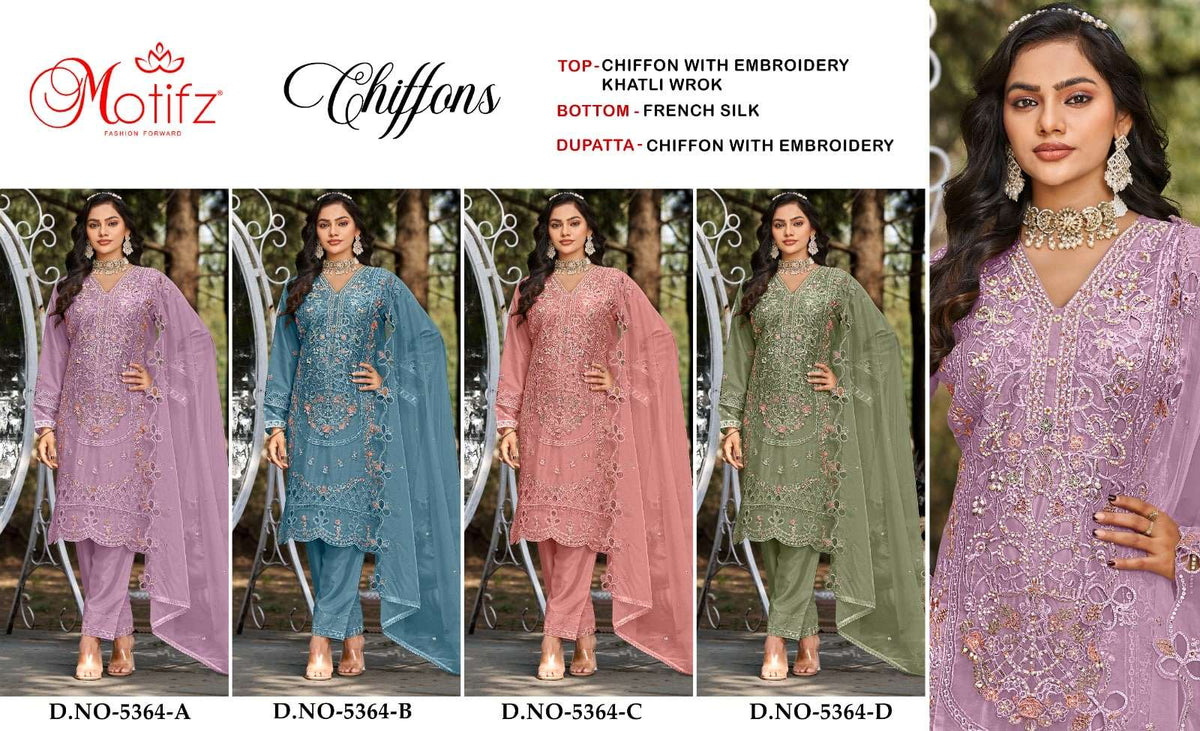 Motifz 5364 Series Chiffon Pakistani Suit