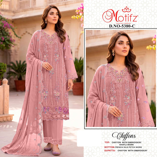 MOTIFZ 5380 Chiffon Pakistani Suit Set