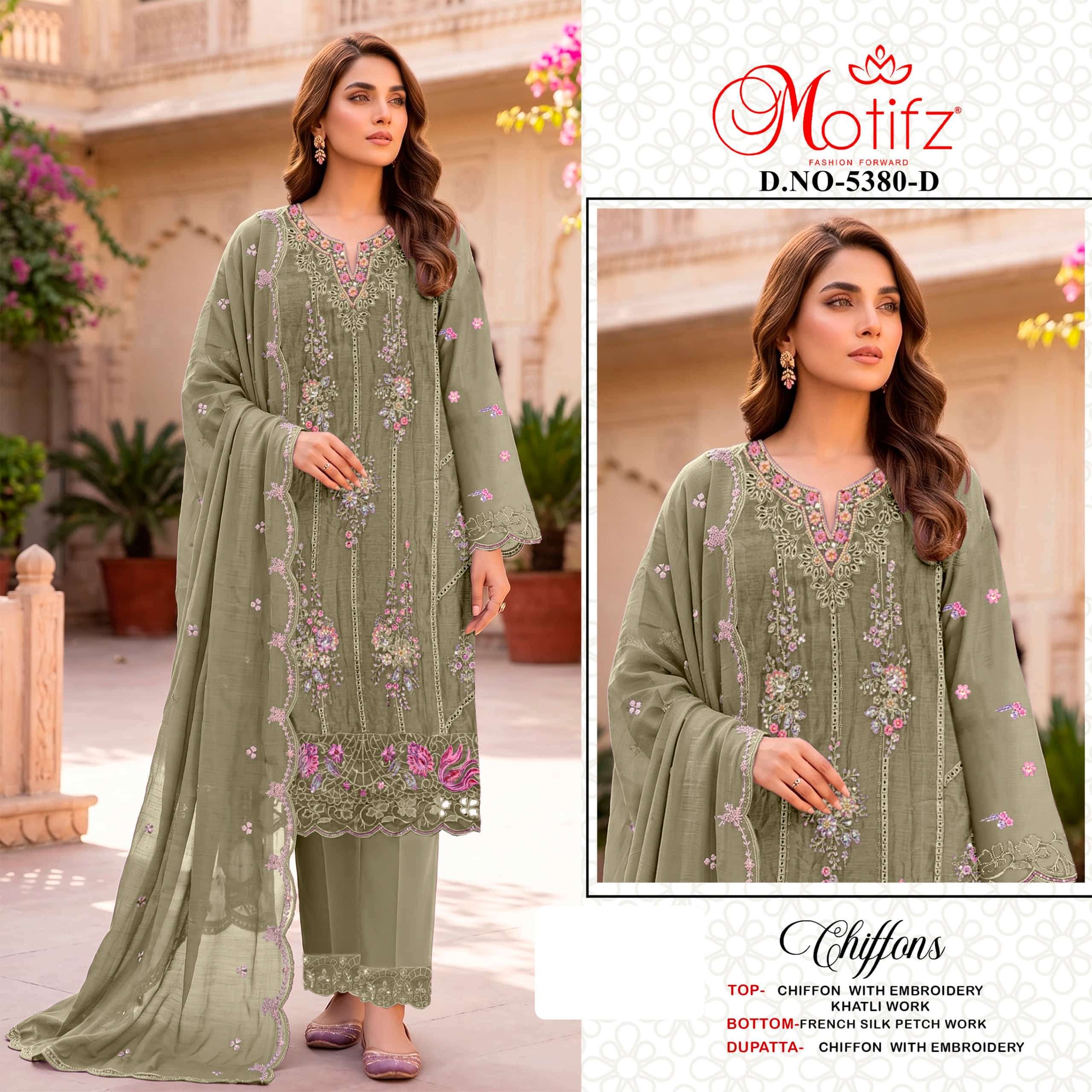 MOTIFZ 5380 Chiffon Pakistani Suit Set