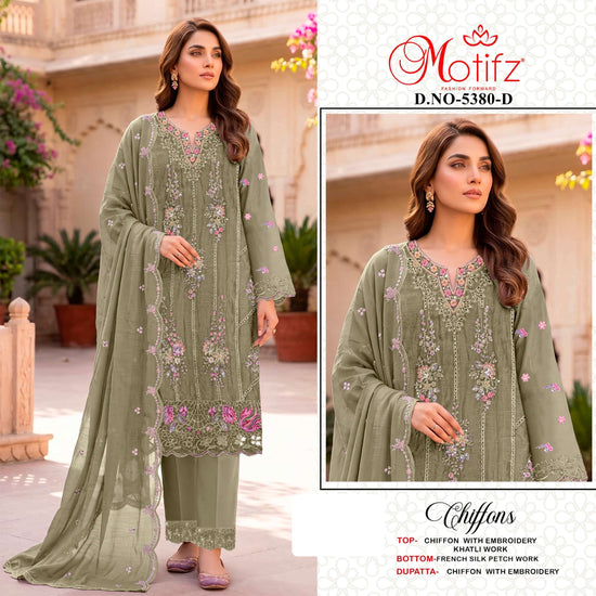 MOTIFZ 5380 Chiffon Pakistani Suit Set