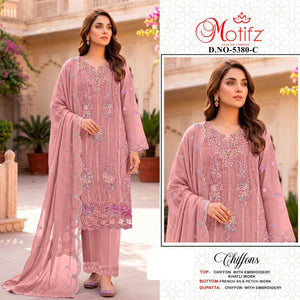 MOTIFZ 5380 Chiffon Pakistani Suit Set - Amrah Wholesale