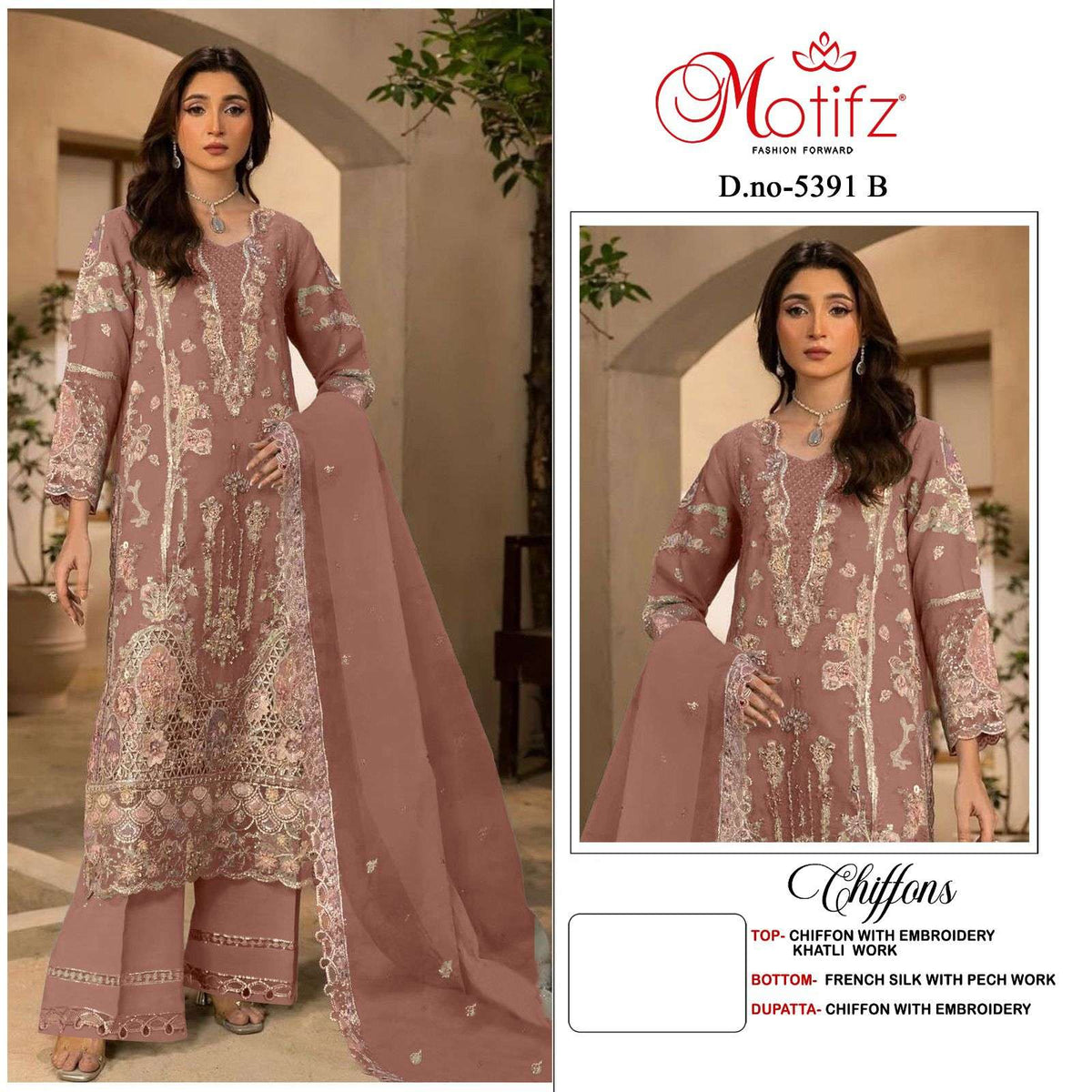 MOTIFZ 5391 Chiffon Pakistani Suit