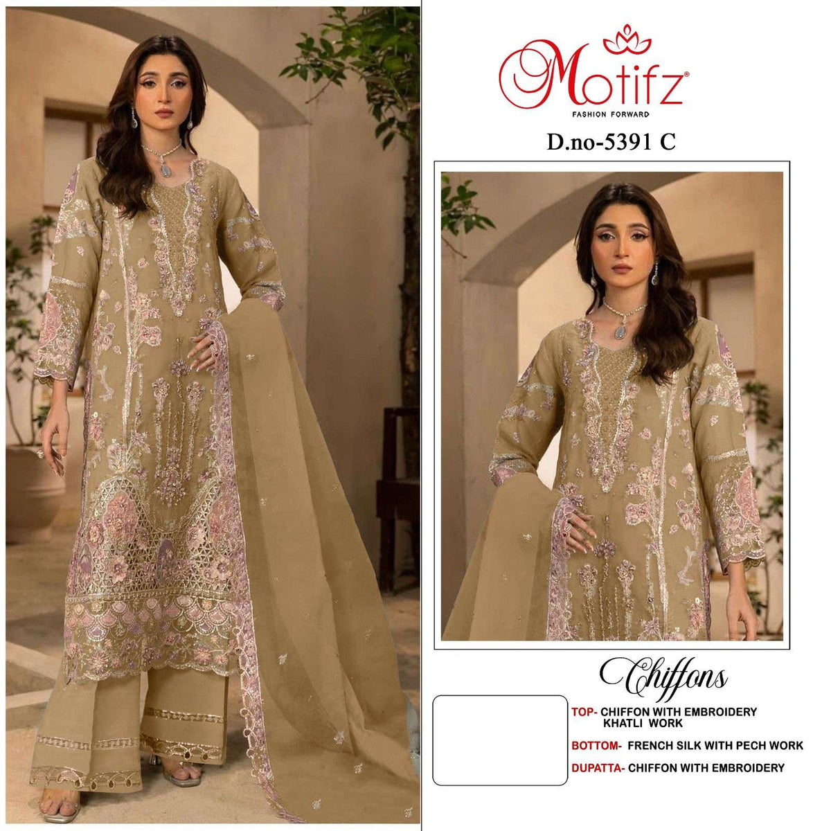 MOTIFZ 5391 Chiffon Pakistani Suit