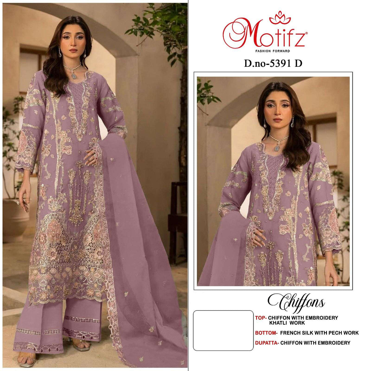 MOTIFZ 5391 Chiffon Pakistani Suit