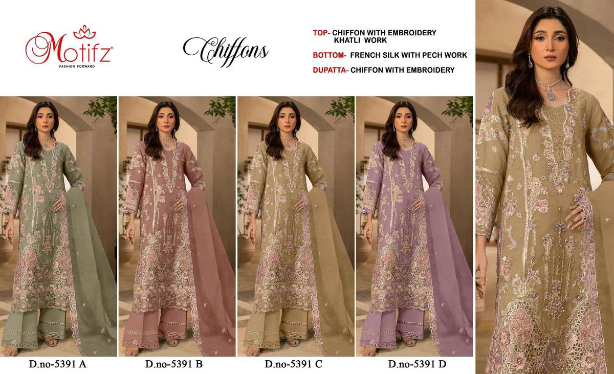 MOTIFZ 5391 Chiffon Pakistani Suit