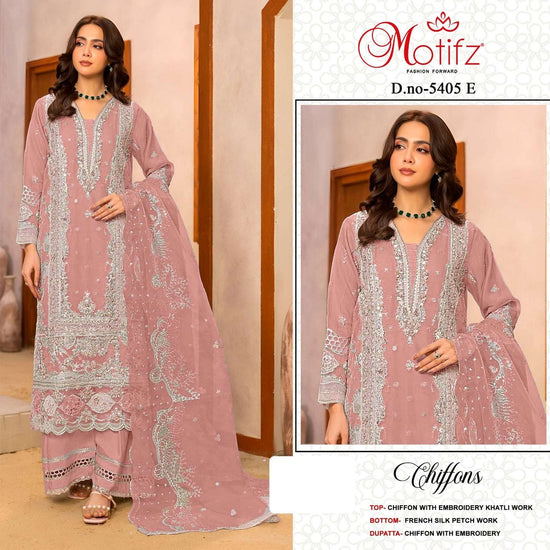 MOTIFZ 5405 Chiffon Embroidered Pakistani Suit