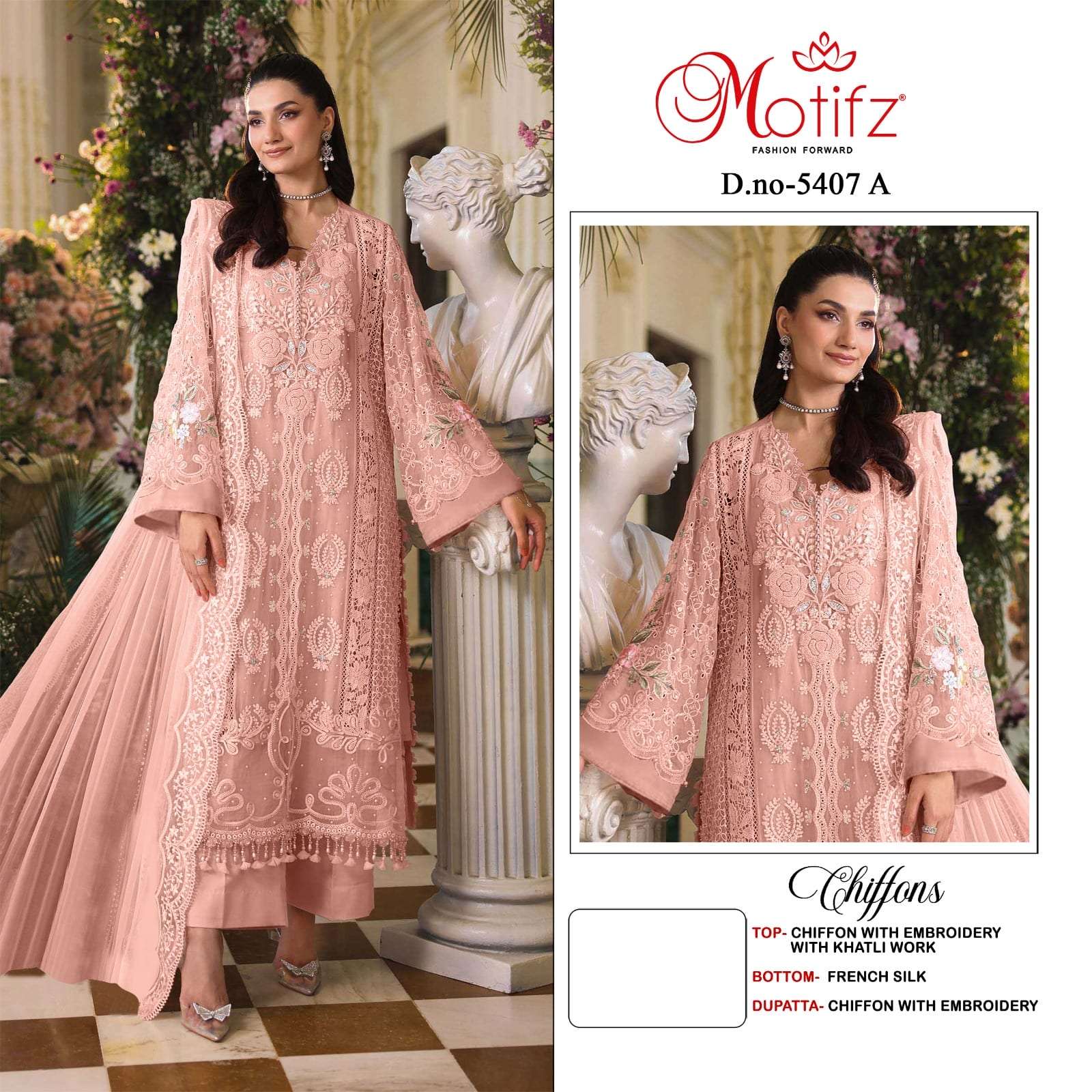 Motifz 5407 Chiffon Embroidery Pakistani Suit