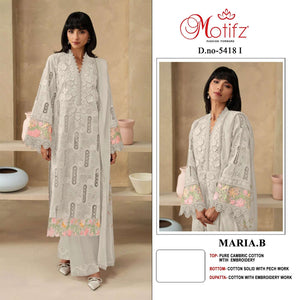 Motifz 5418 Cambric Cotton Embroidered Pakistani Salwar Suit