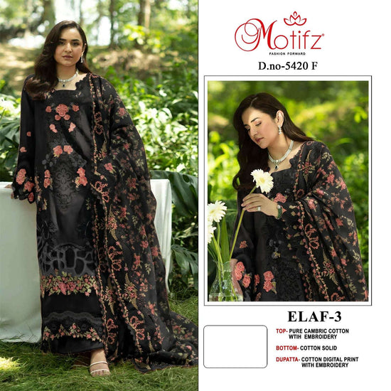 MOTIFZ 5420 Cambric Cotton Embroidery Pakistani Suit