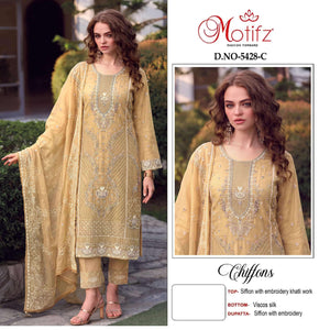 Motifz 5428 Chiffon Embroidery Pakistani Suit Set