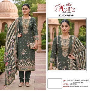 Motifz 5432 Viscose Aari Work Embroidered Punjabi Suit