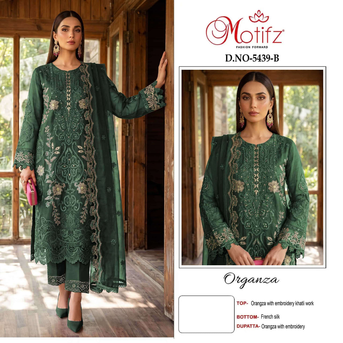 MOTIFZ 5439 Organza Embroidered Pakistani Suit