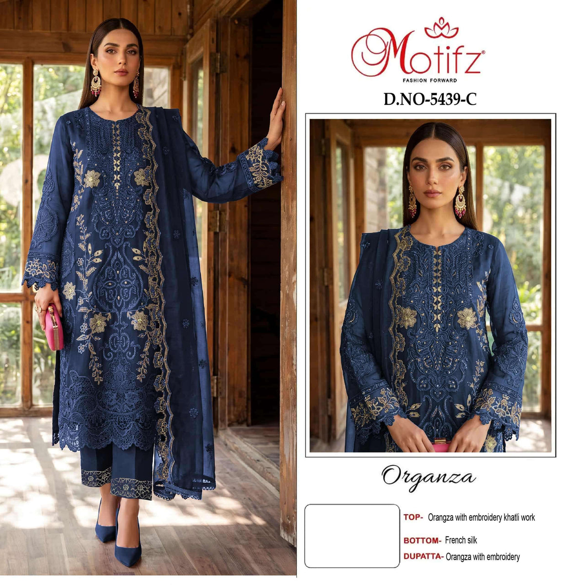 MOTIFZ 5439 Organza Embroidered Pakistani Suit