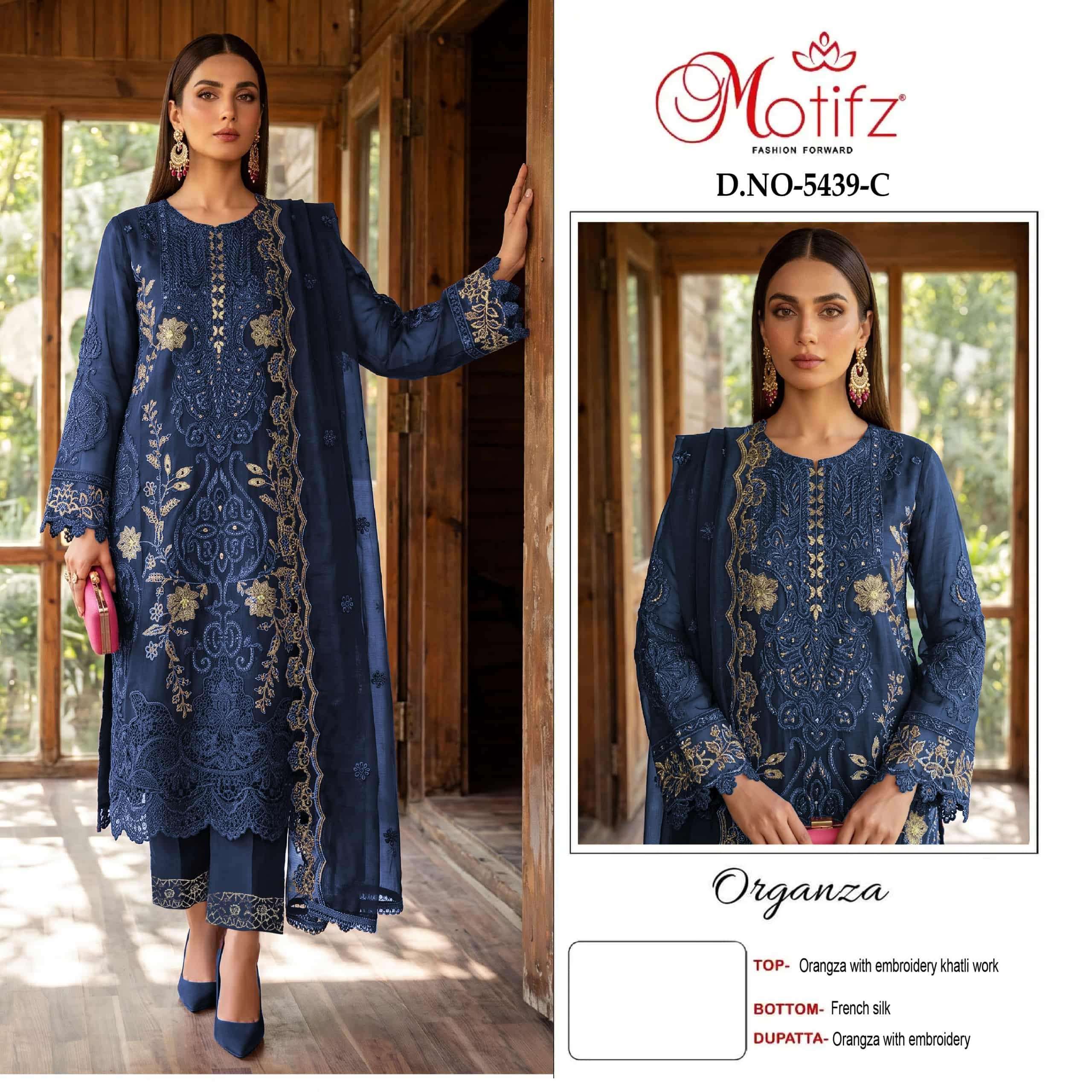MOTIFZ 5439 Organza Embroidered Pakistani Suit
