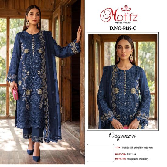 MOTIFZ 5439 Organza Embroidered Pakistani Suit