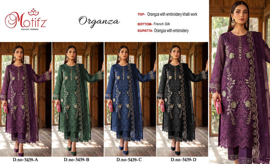 MOTIFZ 5439 Organza Embroidered Pakistani Suit