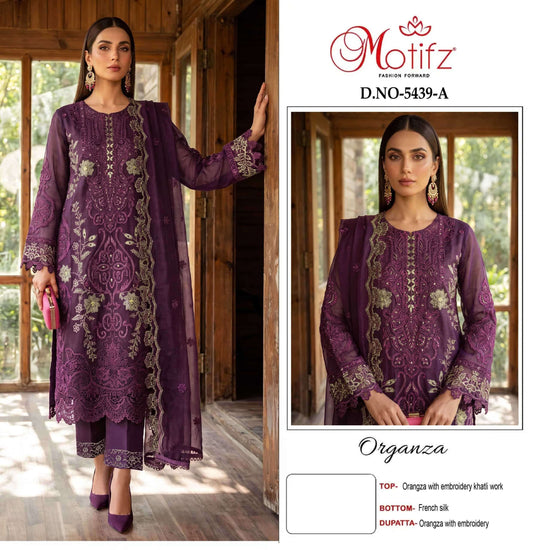 MOTIFZ 5439 Organza Embroidered Pakistani Suit