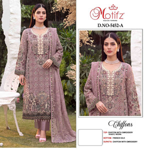 MOTIFZ 5452 Chiffon Embroidered Pakistani Suit