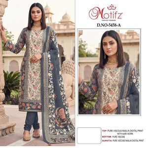 Motifz 5458 Viscose Muslin Digital Printed Pakistani Suit - Amrah Wholesale
